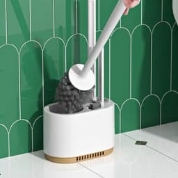 Cọ vệ sinh toilet bồn cầu, nhà tắm 3 trong 1 bằng silicon cao cấp kèm hộp treo tường chắc chắn 5