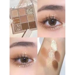 Bảng Phấn Mắt Novo 9 Ô Hình Bánh Mì Cute, Chất Phấn Mịn Lì, Ánh Nhũ Lấp Lánh Tạo Hiệu Ứng Đôi Mắt To Tròn, Thu Hút 6