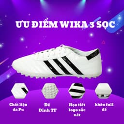 Giày Đá Bóng Wika 3 Sọc Chính Hãng, Giày Bóng Đá CT3 Nam Nữ ,đinh TF Tăng Khả Năng Bám Sân. 1