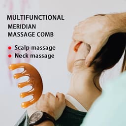Lược Massage răng thưa 5 chấu châm cứu trị liệu và Cây Massage Đầu Bạch Tuộc/ Lược Gội Đầu Massage 9X3.3CM 3