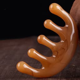 Lược Massage răng thưa 5 chấu châm cứu trị liệu và Cây Massage Đầu Bạch Tuộc/ Lược Gội Đầu Massage 9X3.3CM 5