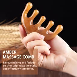 Lược Massage răng thưa 5 chấu châm cứu trị liệu và Cây Massage Đầu Bạch Tuộc/ Lược Gội Đầu Massage 9X3.3CM 6