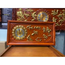 tranh đồng hồ treo tường gỗ hương mẫu cha mẹ( Giảm Giá) 4