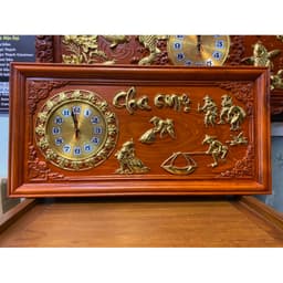 tranh đồng hồ treo tường gỗ hương mẫu cha mẹ( Giảm Giá) 5