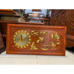 tranh đồng hồ treo tường gỗ hương mẫu cha mẹ( Giảm Giá) 6