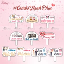 Combo Hashtag cưới cầm tay, biển trang trí cầm tay Lễ cưới 3