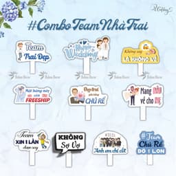 Combo Hashtag cưới cầm tay, biển trang trí cầm tay Lễ cưới 9