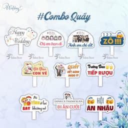 Combo Hashtag cưới cầm tay, biển trang trí cầm tay Lễ cưới 7