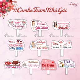 Combo Hashtag cưới cầm tay, biển trang trí cầm tay Lễ cưới 8