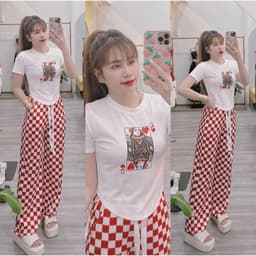 Đồ Bộ Nữ Bigsize LIMO DB37 Áo Chéo Lưng Phối Quần Ống Suông Cạp Cao Co Giãn Form Rộng Thoải Mái 7