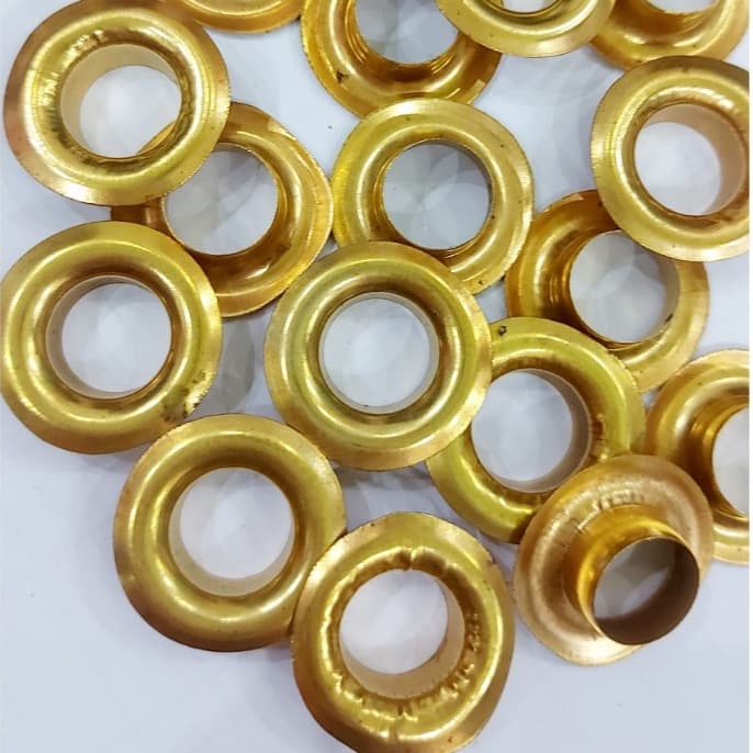 Khoen ore 14mm Chân Cao 9mm Khuy mắt cáo đóng bạt ô tô, bạt xe tải, bạt phủ Bằng sắt MÀU VÀNG ĐỒNG Có long đền