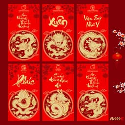 Set 10 Bao Lì Xì, Tờ Tiền 100 USD, Hình Thú, Tấn Tài Tấn Lộc, Phúc Lộc Thọ, Phong Bì Đỏ, Vàng. 1