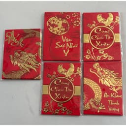 Set 10 Bao Lì Xì, Tờ Tiền 100 USD, Hình Thú, Tấn Tài Tấn Lộc, Phúc Lộc Thọ, Phong Bì Đỏ, Vàng. 9