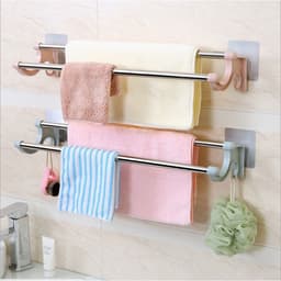 Thanh Đôi Dán Tường Treo Khăn Nhà Tắm Có Móc. LMS 2