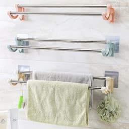 Thanh Đôi Dán Tường Treo Khăn Nhà Tắm Có Móc. LMS 1