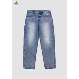 Quần Dài Nữ Genviet vải Jeans Trẻ trung Form Col Thụng, Quần Baggy Nữ Vải Jeans Xước Trẻ Trung, Năng Đô 8410 4