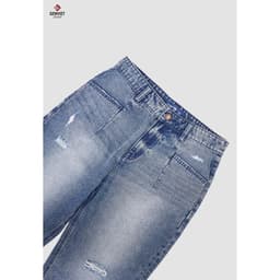 Quần Dài Nữ Genviet vải Jeans Trẻ trung Form Col Thụng, Quần Baggy Nữ Vải Jeans Xước Trẻ Trung, Năng Đô 8410 5