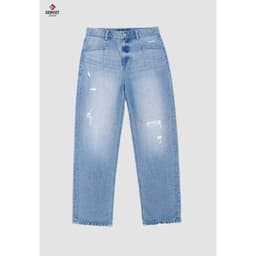 Quần Dài Nữ Genviet vải Jeans Trẻ trung Form Col Thụng, Quần Baggy Nữ Vải Jeans Xước Trẻ Trung, Năng Đô 8410 6