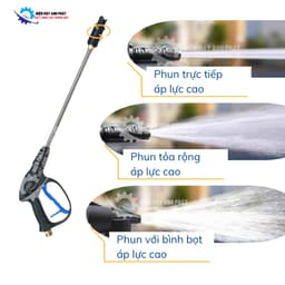 Chính hãng htc - máy xịt rửa xe gia đình, motor đồng, áp lực 120 bar, 12l/phút, 2500w, máy rửa xe mini 6