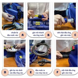 Chính hãng htc - máy xịt rửa xe gia đình, motor đồng, áp lực 120 bar, 12l/phút, 2500w, máy rửa xe mini 5