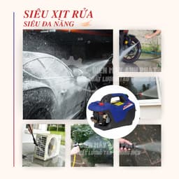 Chính hãng htc - máy xịt rửa xe gia đình, motor đồng, áp lực 120 bar, 12l/phút, 2500w, máy rửa xe mini 4