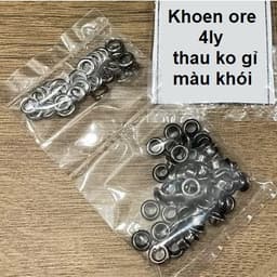 [SỈ] Khoen mắt cáo Ore Khuy luồn quần áo,sáp thơm,túi ví,đồ da Thau không gỉ Màu đen khói Bịch lớn 1000 cái Có long đền 2