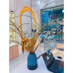 Bình cắm hoa màu xanh, chuông cắm hoa ly,sen, súng  hoa tết cao 28cm 9
