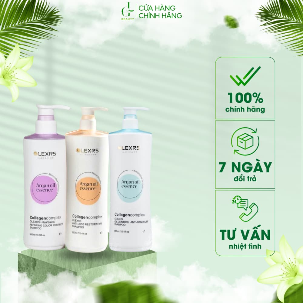 Cặp Dầu Gội Xả Olexrs Hair Salon Phục Hồi Hư Tổn Đa Tầng, Giảm Gàu Và Kiềm Dầu, Giữ Màu Nhuộm Phiên Bản 2024