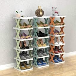 Kệ Giày Chữ X 5 Tầng. Kệ đựng giày dép đa năng bằng nhựa lắp ghép. Kệ Để Giày Dép 5 Tầng CHỮ X 7