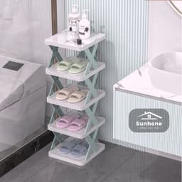 Kệ Giày Chữ X 5 Tầng. Kệ đựng giày dép đa năng bằng nhựa lắp ghép. Kệ Để Giày Dép 5 Tầng CHỮ X 5
