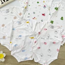 Body Chip Cộc Tay MV Kids Vải Petit Thun Lạnh Cho Bé Sơ Sinh – Body Cài Cúc Mềm Mại, Thoáng Mát 9