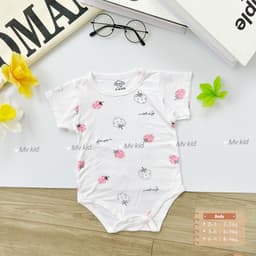 Body Chip Cộc Tay MV Kids Vải Petit Thun Lạnh Cho Bé Sơ Sinh – Body Cài Cúc Mềm Mại, Thoáng Mát 7