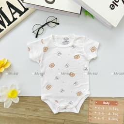Body Chip Cộc Tay MV Kids Vải Petit Thun Lạnh Cho Bé Sơ Sinh – Body Cài Cúc Mềm Mại, Thoáng Mát 3