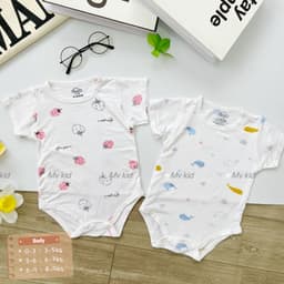 Body Chip Cộc Tay MV Kids Vải Petit Thun Lạnh Cho Bé Sơ Sinh – Body Cài Cúc Mềm Mại, Thoáng Mát 4