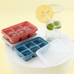 Khay đá 6 ô Nhựa Có Nắp đậy - Khuôn Nhựa Làm Đá, Làm Thạch Rau Câu 6 Ô 4