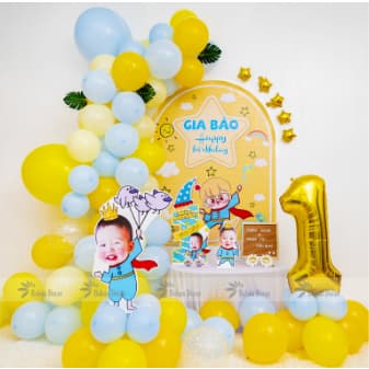 Set bóng của Boy03 và combo chibi hoàng tử bé trang trí sinh nhật