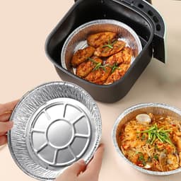 Set 20 Khay Giấy Bạc Lót Nồi Chiên Tròn 22CM và Set 250 Chén Giấy Bạc Nướng Bánh, Tart Trứng Siêu Tiện Lợi 5