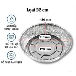 Set 20 Khay Giấy Bạc Lót Nồi Chiên Tròn 22CM và Set 250 Chén Giấy Bạc Nướng Bánh, Tart Trứng Siêu Tiện Lợi 1