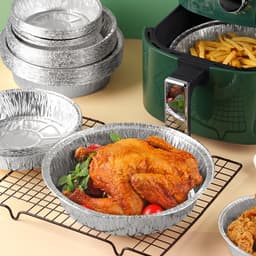 Set 20 Khay Giấy Bạc Lót Nồi Chiên Tròn 22CM và Set 250 Chén Giấy Bạc Nướng Bánh, Tart Trứng Siêu Tiện Lợi 2