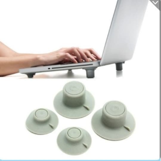 Bộ 4 Nút Chống Nóng Laptop Bằng Silicon và Giá Đỡ Laptop 2 Thanh Chữ X (Nhôm Đúc)/ (Loại Nhựa)