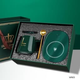 Bộ Ly Điện Hâm Nóng Chưng Yến Lucky. Bộ Cốc Ly Sứ Hâm Nóng Lucky Thông Minh Cao Cấp, Kèm Đế Điện Hâm Cafe, Sữa 4