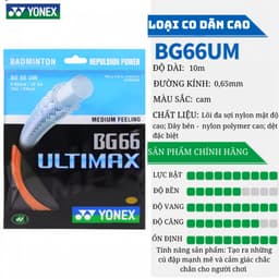 Dây cước cầu lông Yonex BG66 ULTIMATE - Dây căng vợt trợ lực - giá ưu đãi 8