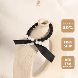 Cột Tóc NHÀ CÚ Thun Co Giãn Đính Hạt Ngọc Thanh Lịch Sang Trọng Phong Cách Hàn Quốc 5770 2