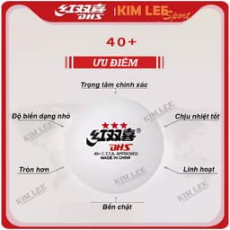 Bóng bàn DHS 3 sao - Hộp 6 quả - Hộp 3 quả Trắng, Vàng 6