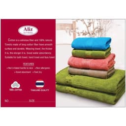 Khăn Tắm, Gội, Lau Mặt Aliz nhập khẩu Thái Lan 100% Cotton Mềm Mịn Thấm Hút Dùng Cho Gia Đình Spa Khách Sạn 2