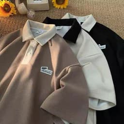 Áo Polo nam nữ oversize tay lỡ form rộng APT Unisex  in chữ JONG HINMAN vải cotton tổ ong cao cấp 4