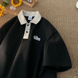 Áo Polo nam nữ oversize tay lỡ form rộng APT Unisex  in chữ JONG HINMAN vải cotton tổ ong cao cấp 6
