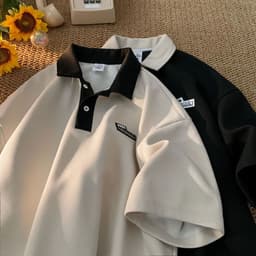 Áo Polo nam nữ oversize tay lỡ form rộng APT Unisex  in chữ JONG HINMAN vải cotton tổ ong cao cấp 5