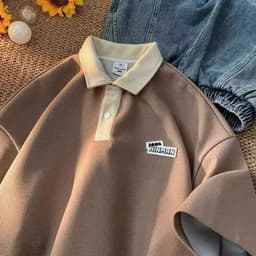 Áo Polo nam nữ oversize tay lỡ form rộng APT Unisex  in chữ JONG HINMAN vải cotton tổ ong cao cấp 2