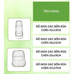 Rổ Inox Đa Năng Gác Chậu Rửa Chén/ Để Rau, Hoa Quả/ Phơi Đũa Muỗng (Inox 201) 2